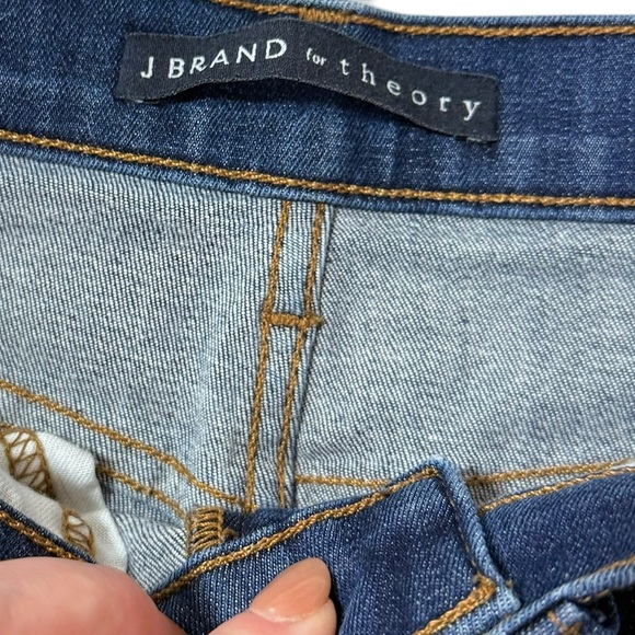 J Brand for Theory Dark Indigo Blue Mid Rise Slim Boyfriend Leg Jeans Size 23 - Picture 4 of 11